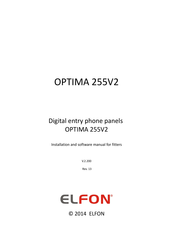 ELFON OPTIMA 255V2 Installation And Software Manual For Fitters