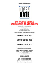 Open Date Equipment EUROCODE Series Operator Instructions Manual
