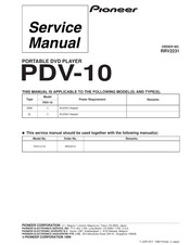 Pioneer PDV-10 Service Manual