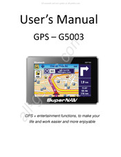 SuperNAV GPS-G5003 User Manual