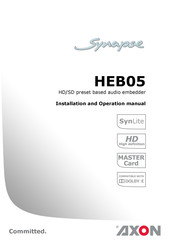 Axon Synapse HEB05 Installation And Operation Manual
