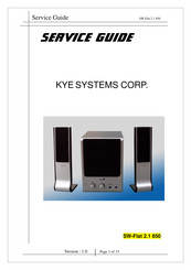 KYE Systems Corp. Genius SW-Flat 2.1 850 Service Manual