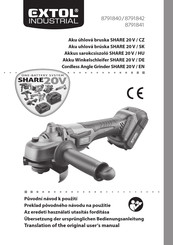 Extol Industrial 8791840 Translation Of The Original User Manual