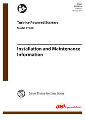 Ingersoll-Rand ST400 Series Installation And Maintenance Information