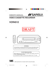 Sansui VCR4512 Owner's Manual