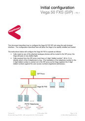 VegaStream Vega 50 FXS Initial Configuration Manual