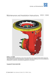 ZF GK20 Maintenance And Installation Instructions