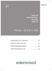 Edenwood RCD B11 USB Instructions For Use Manual