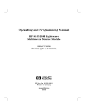 Hp 81552SM Operating Manual