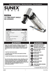 Sunex Tools SX264 Operating Instructions Manual