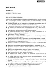 Sapir SP-1445-PS Instruction Manual