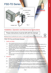 Maico BSB FSD-TD Series Installation, Operation And Maintenance Instructions