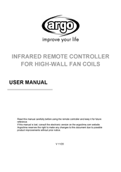 Argo Infrared Remote Controller for High-Wall fan coils User Manual