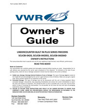 VWR SCUCBI-0420SS Owner's Manual
