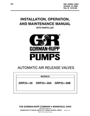 GORMAN-RUPP PUMPS GRP33-30B Installation, Operation And Maintenance Manual