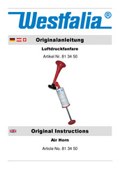 Westfalia 81 34 50 Original Instructions Manual