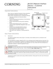 Corning NI-3012 Customer Instructions