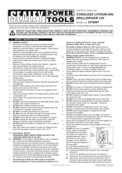 Sealey CP4001 Instructions