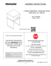 Homestar MS17-D1-1005-07 109056 Assembly Instructions Manual