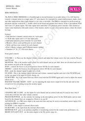 Rolls RM65 MIXMAX6 Owner's Manual