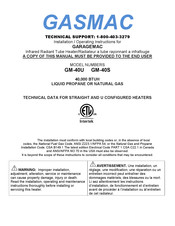 Gasmac GARAGEMAC GM-40S Installation & Operating Instructions Manual
