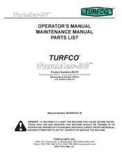 TURFCO TurnAer-26 Operator's Manual, Maintenance Manual, Parts List