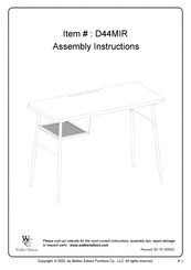 Walker Edison D44MIR Assembly Instructions Manual