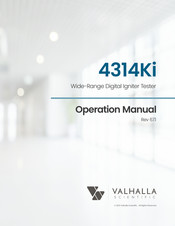 Valhalla Scientific 4314Ki Operation Manual