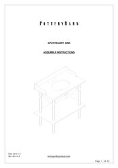 PotteryBarn APOTHECARY SINK Assembly Instructions Manual