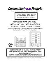 Connecticut Electric EmerGen Switch 10-7501HR Owner's Manual And Installation Instructions