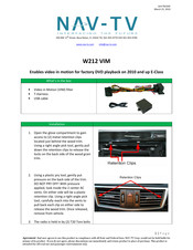 Nav Tv W212 VIM Quick Start Manual