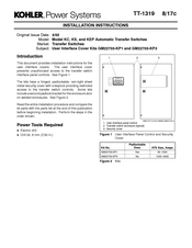 Kohler TT-1319 Installation Instructions Manual