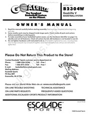 ESCALADE GOALRILLA V B2304W Owner's Manual