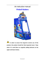 Tecway Pinball Raiders Instruction Manual