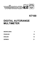 Velleman-Kit K7100 Operating Instructions Manual