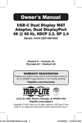 Tripp Lite U444-2DP-MST4K6 Owner's Manual