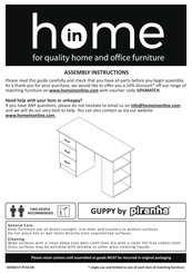 Piranha Furniture Guppy PC54BK Assembly Instructions Manual