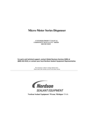 Nordson Sealant Equipment Micro-Meter Series Customer Product Manual