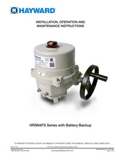Hayward HRSN4FS Series Installation, Operation And Maintenance Instructions