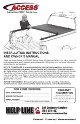 Access SLANTBACK Roll-Up Cover Installation Instructions And Owner's Manual