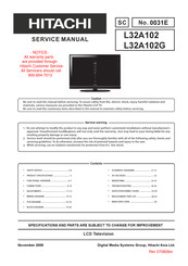 Hitachi L32A102 Service Manual