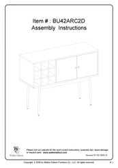 Walker Edison BU42ARC2D Assembly Instructions Manual