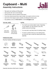 jali Cupboard - Multi Assembly Instructions Manual