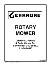 Gearmore L-60-60-HD Operation, Service & Parts Manual