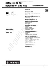 Ariston AQUALTIS AQ9F 29 U Instructions For Installation And Use Manual