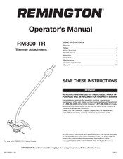 Remington RM300-TR Operator's Manual