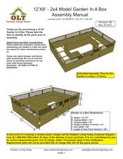 OLT 12'x8' Garden In A Box Assembly Manual
