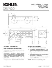 Kohler K-3087 AA Series Installation Instructions