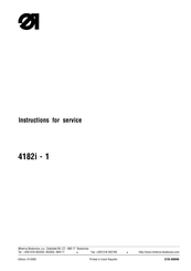 Minerva Boskovice 4182i-1 200 Series Instructions For Service Manual
