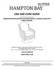 HAMPTON BAY WINDSOR A211053400 Use And Care Manual